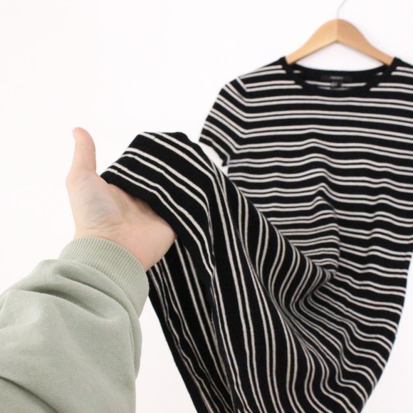 *FOREVER 21 Women Black Striped Jersey Dress - Picture 6 of 6